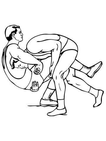 Freestyle Wrestling Coloring Page